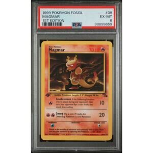 1999 Pokemon Fossil First Edition #39 Magmar PSA 6